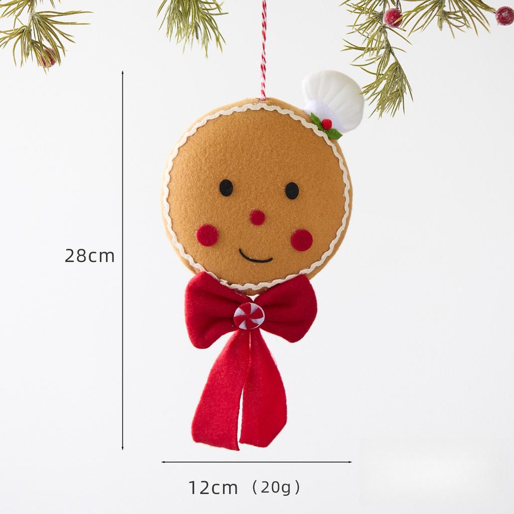 1/4PCS Christmas Gingerbread Man with Bow Creative Tree Hang Festival Gift Birthday Party Decoration Props