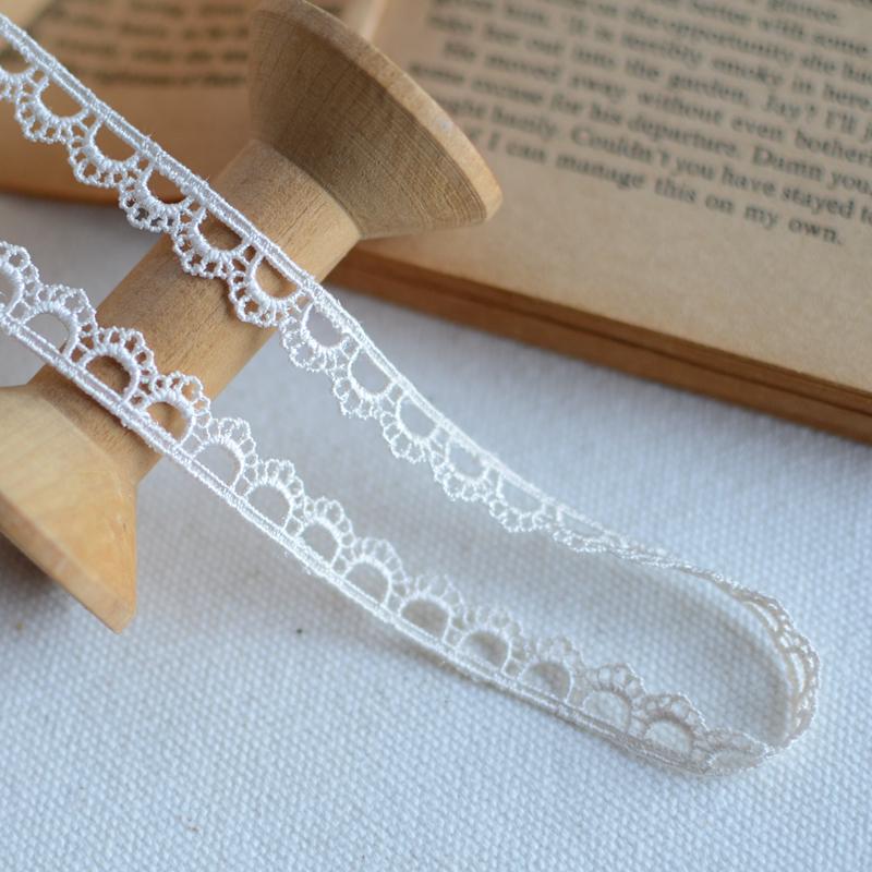 High-Quality 2-Color Polyester Water-Soluble Embroidery Lace Trim, 1CM Width for Qipao Dresses
