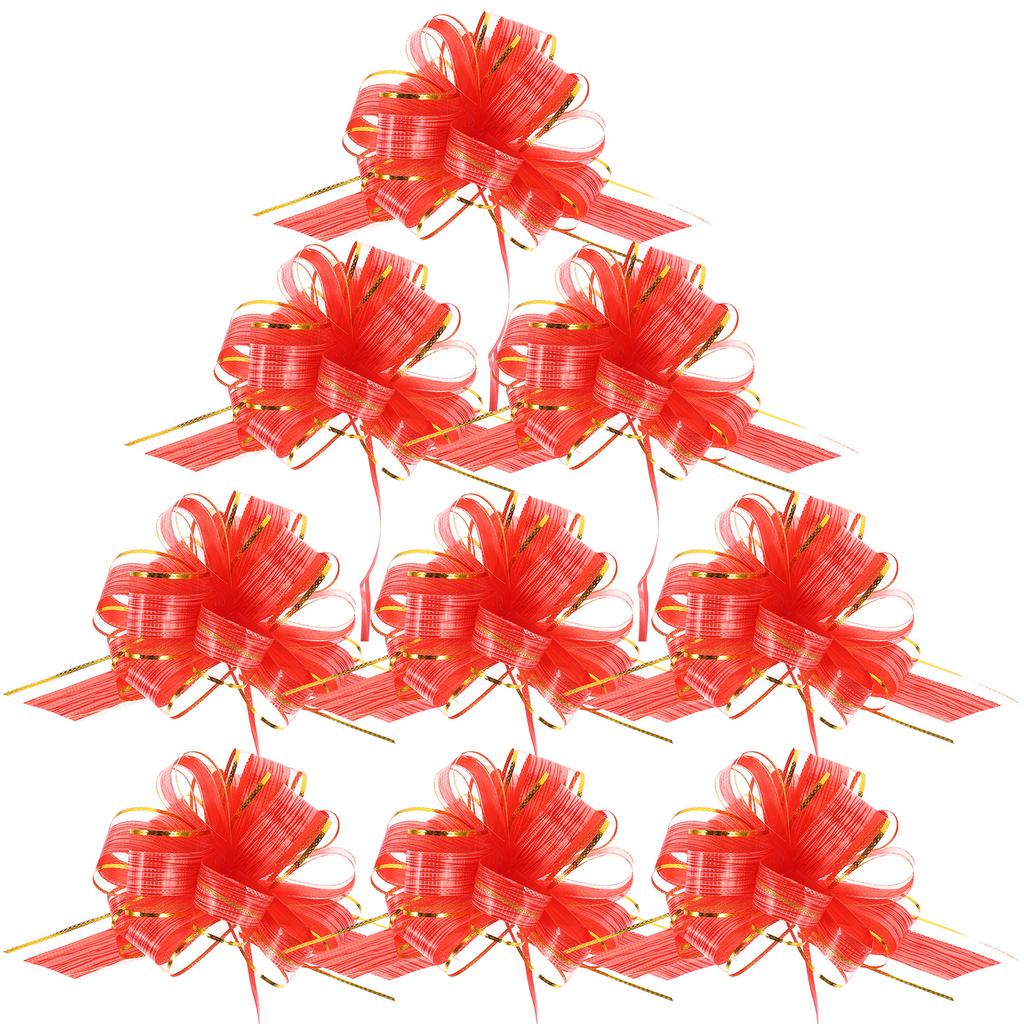 20Pcs Gift Pull Bows Decoration Set Flower-Like Shiny Packaging Pull Flowers for Christmas Wedding Holiday Party Supplies