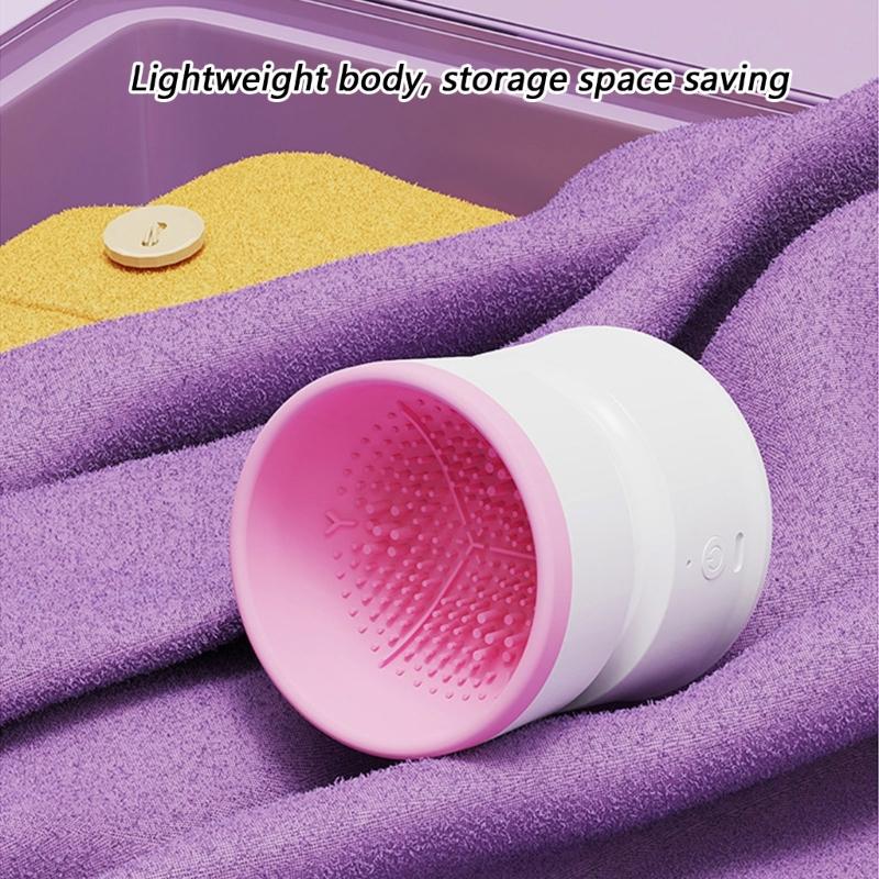 Rechargeable Cosmetic Brush Washer Portable Silicone Cup With 800mAh Battery For Efficient Quiet Cleaning