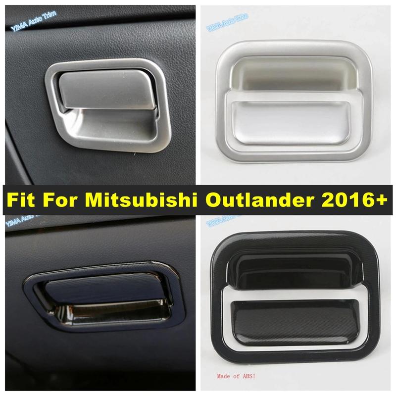 For Mitsubishi Outlander 2016 - Matte / Black Car Interior Copilot Glove Storage Box Handle Sticker Accessories Cover Trim