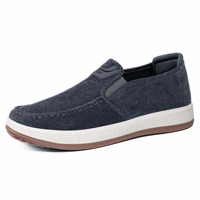 Spring Men's Casual Slip-on Shoes, Lightweight Shallow Mouth Comfort Skate Shoes, Striped Soft Sole Single Shoes, Dropshipping Available