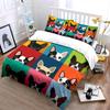 Colorful French Bulldog Pattern Bedding Duvet Cover Set Duvet Cover Pillowcases  (1*Duvet Cover 2*Pillowcases, Without Duvet Insert)