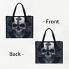Gothic Skull Pattern Daily Tote Bag Fashionable Street Style Carry All Handbag For Outdoor Casual Use