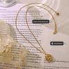18K Gold-Plated Titanium Steel Necklace with Korean Geometric Irregular Imitation Walnut Shell Pendant