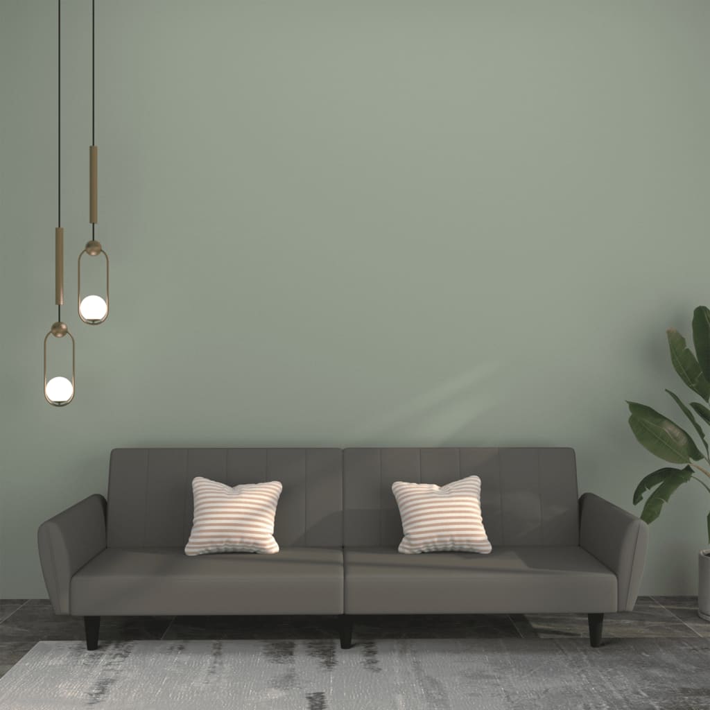 2 Seater Dark Grey Velvet Sofa Bed