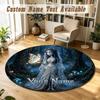Corpse Bride Emily Victor Personalized Round Rug Support Custom Name, Soft Home Decor Mat