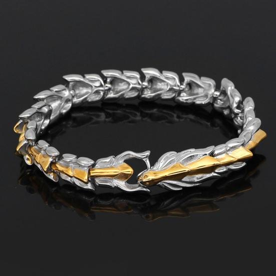 Vintage Dragon Studded Bracelet Men Punk Style Retro Studded Keel Bracelet Hip Hop Bangle Jewelry Gift