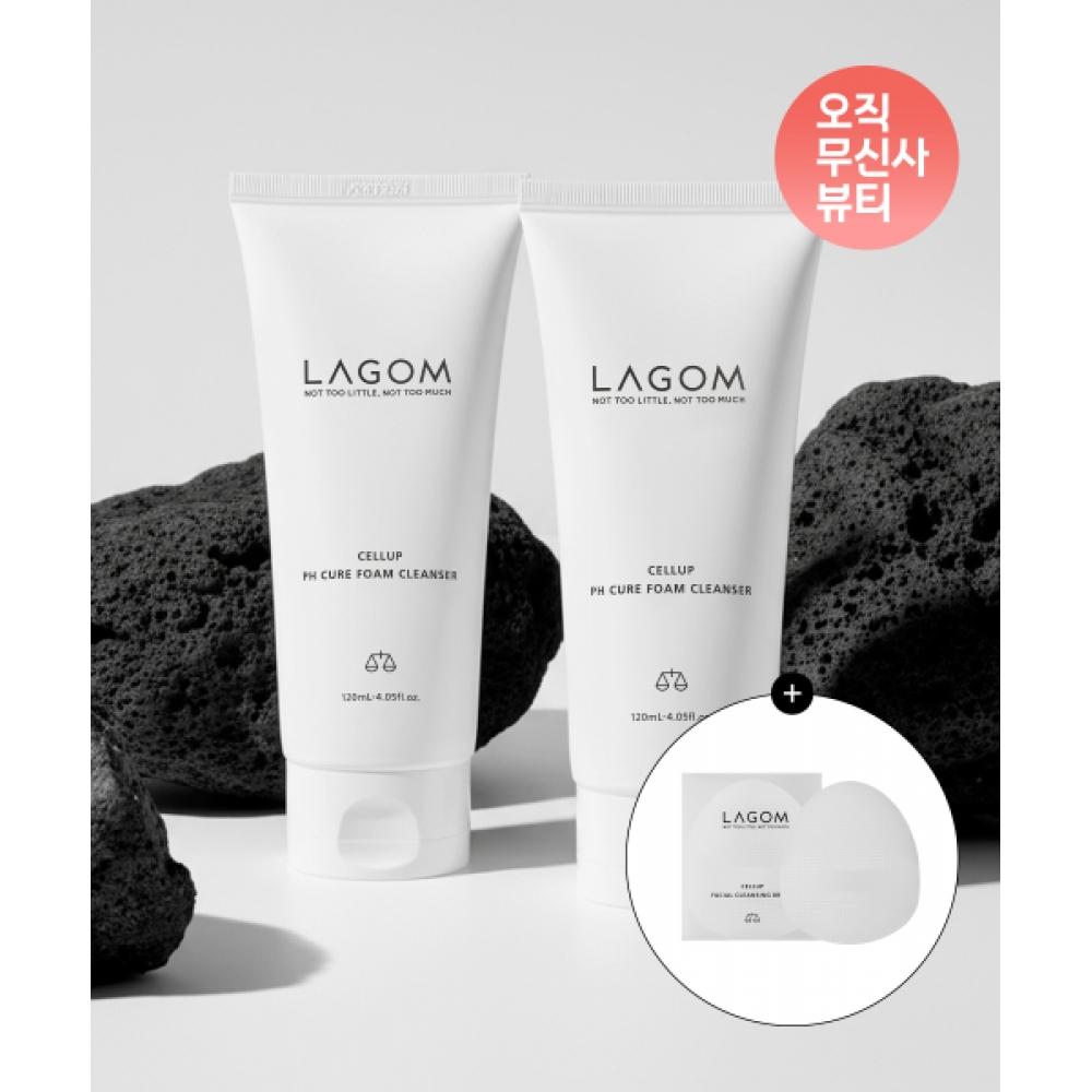 Lagom Celeb Ph Cure Foam Cleanser 120mlx2  + Free Cleansing Brush none