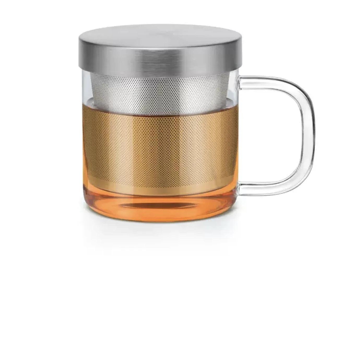 

SAMADOYO термостойкая стеклянная чашка для чая, отделение чайной воды, фильтрация из нержавеющей стали, офисная чашка для чая с крышкой и ручкой 350ML серый