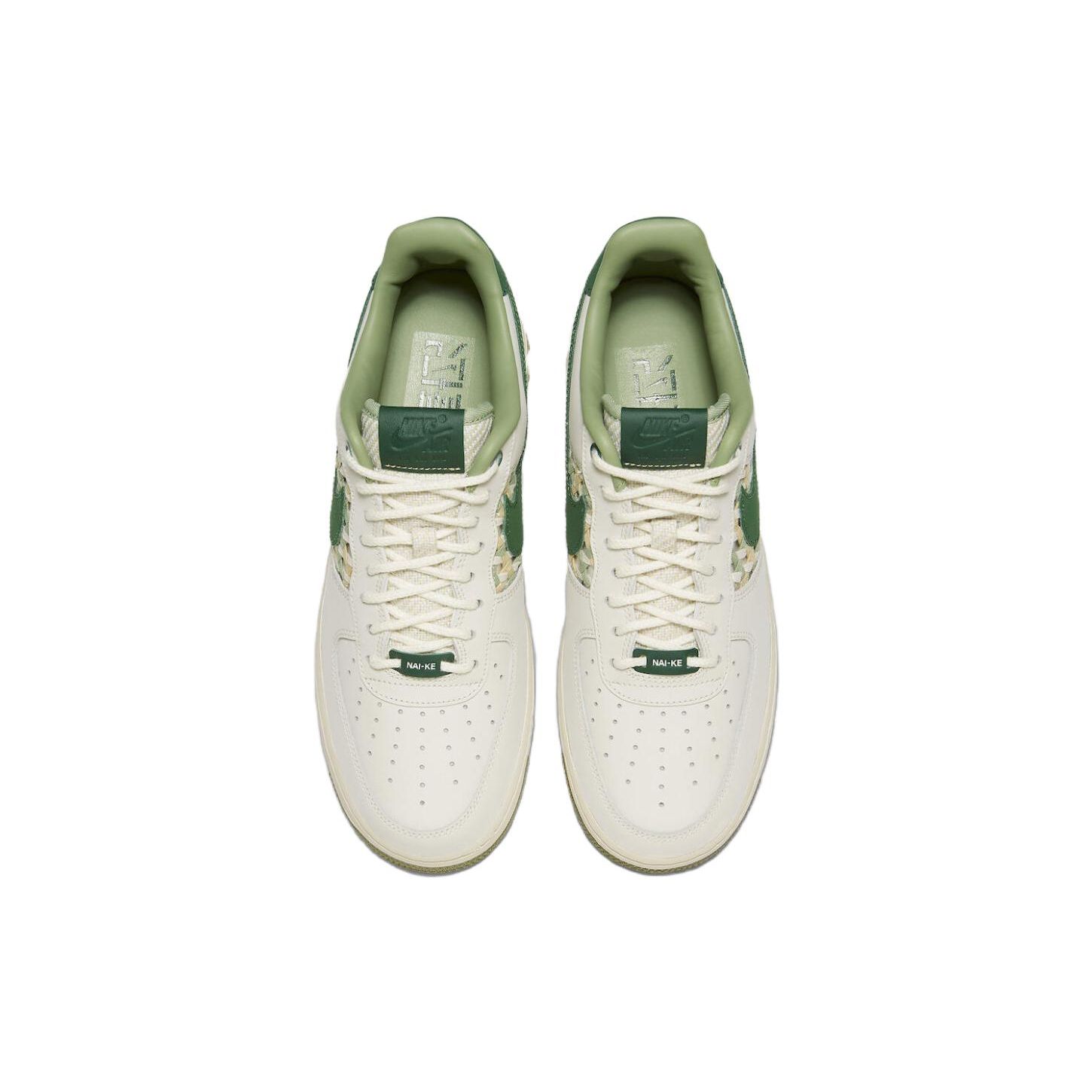 Кроссовки унисекс Nike Air Force 1 Low 07 Premium NAI-KE Bamboo Weave Sail Gorge Green — фото 4