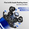 Men's Electric Shaver-5D Rotating Hair Clipper with Nose Bridge Stainless Steel Blade USB Rechargeable