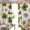 2D FLAT PRINTING 2pcs Curtains (Without Rod) St. Patrick's Day Clovers Light Filtering Chic Curtains Durable Polyester Curtains