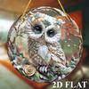 1Pc 2D Flat Acrylic Round Wall Art Whimsical Owl Suncatcher - Perfect for Living Room, Bedroom, Kitchen - Gift for Friends, Decorative Pendant