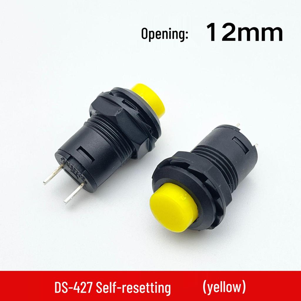DS-428/427 12mm Round Button Switch: Self-locking, Non-locking, Self-resetting Momentary Power Switch