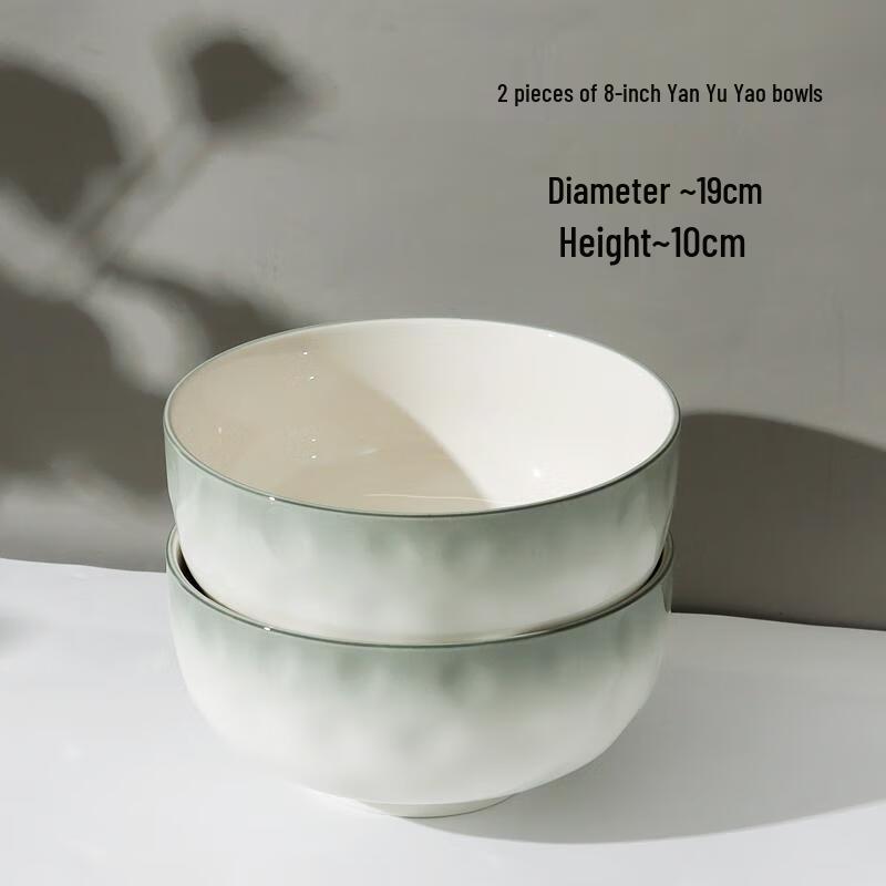 HANDUNYOU Misty Rain Ballad Underglaze Ceramic Rice Bowl Set