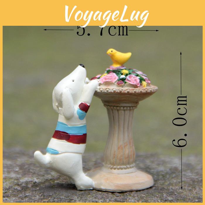 Resin Cartoon Dog Miniature Garden Ornament Creative Craft For Gift Home Use