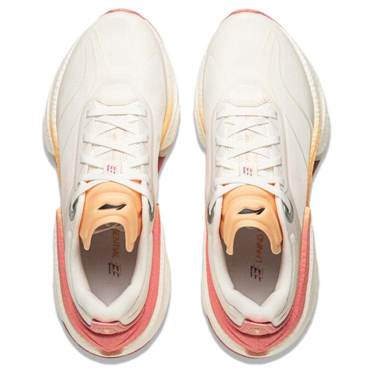 New LiNing Shadow 3 ESSENTIAL Cushioning Support Rebound Low Top Running Shoes Women's Beige Pink ARRU006-9