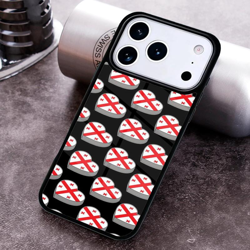 Georgia Flag Phone Case for iPhone 17 16 15 Pro Max Air 14 13 12 11 Plus Shockproof Cover