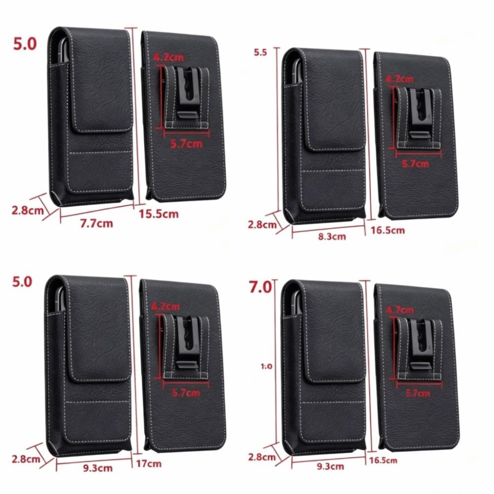 Card Slot Belt Hanging Pouch Vertical Phone Belt Clip Mobile Phone Waist Bag  Retro Style