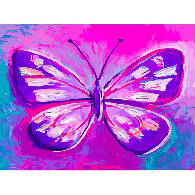 Full Drill Round  Diamond Painting 5D  Colorful Butterfly For Children Diy Diamond Embroidery Animal Home Decor