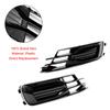 2PCS Front Bumper Foglight Cover Grill 4G0807647T94 4G0807648T94 Fit A6 C7 2014-2018 Black Chrome