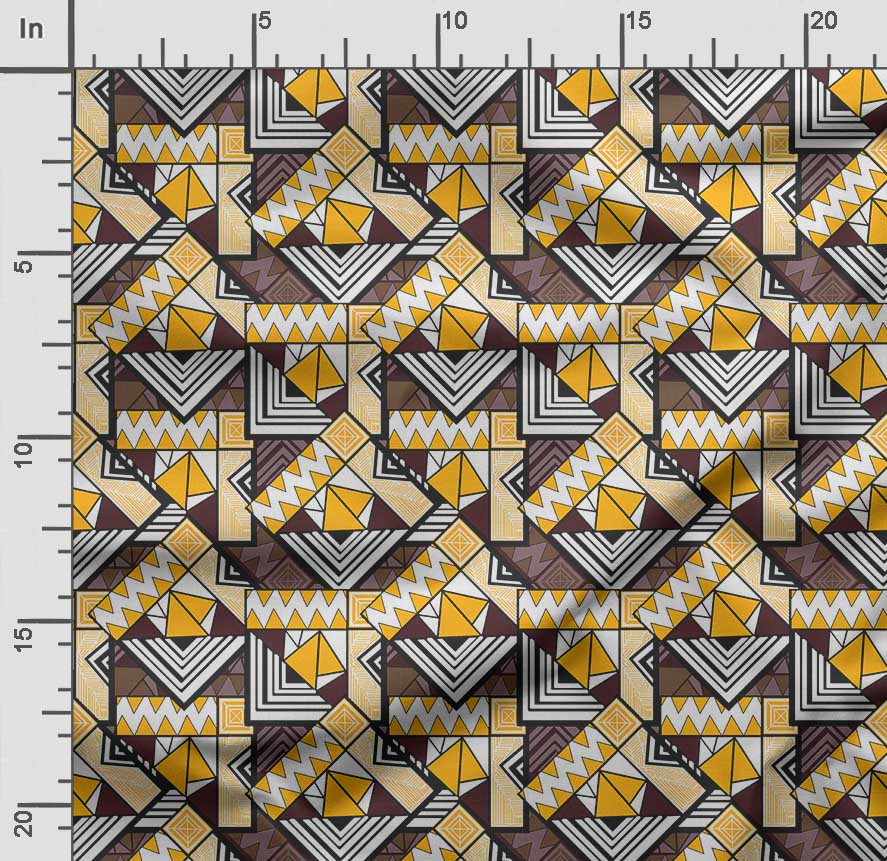 Soimoi Geometrischer Druck, Baumwollbatist, Quiltstoff, verkaufter Massenware 42 Zoll breit, mittelschwerer Baumwollstoff,