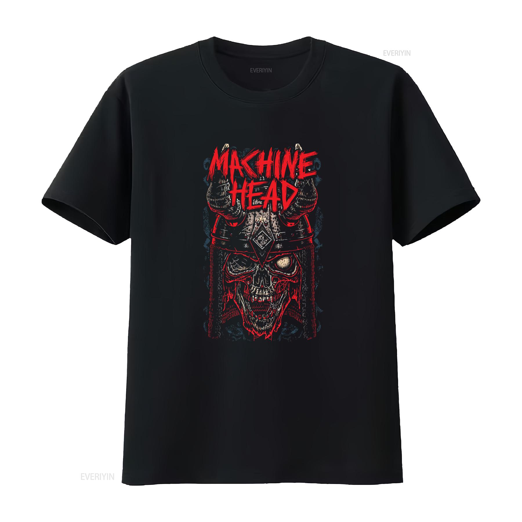 

Machine Head T shirt Metal Music Skull Print Rock Style Band vintage Washed streetwear Breathable Stretched graphic Unisex Soft 4XL