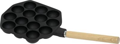 Ikenaga Iron Works Takoyaki 14 Long Wooden Cast Gas Stove Made In 000410 Plate, Holes, Handle, Iron, Only, Japan,
