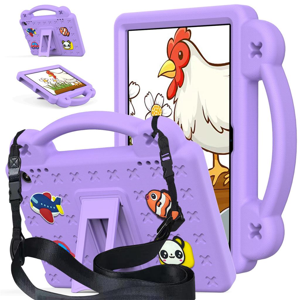 For Amazon Fire HD 8 (2024) Case Kids Cartoon Patterns Hand Grip Kickstand Tablet EVA Cover