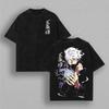 Gojo Satoru Print T-Shirt Anime Jujutsu Kaisen Kleidung Herren Damen Kurzarm T-Shirts Retro Gewaschenes T-Shirt Harajuku Baumwoll-Tops