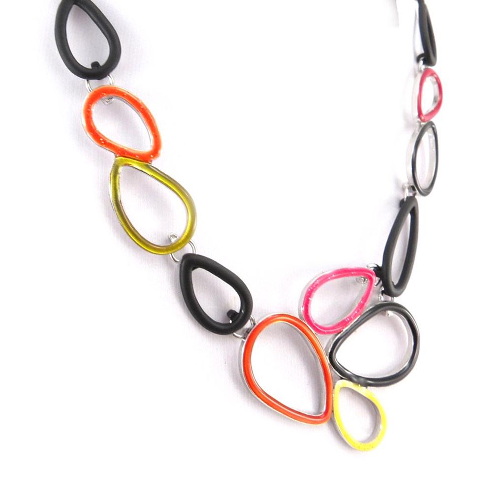 NOA [K0171] - Designer Necklace 'Coloring' Pink Yellow Black