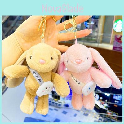 Cute White Plush Rabbit Keychain Pendant Doll Wholesale Bag Cartoon Stuffed Toy Ornament