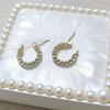 Autumn/Winter Crystal Hoop Earrings: High-End Retro Luxury Full Diamond Design for Women - Versatile and Chic.