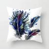 Luxury Home Decor Pillow Cover Car Living Room Sofa Cushion Cover Colorful Feather Print Pattern Cushion Cover