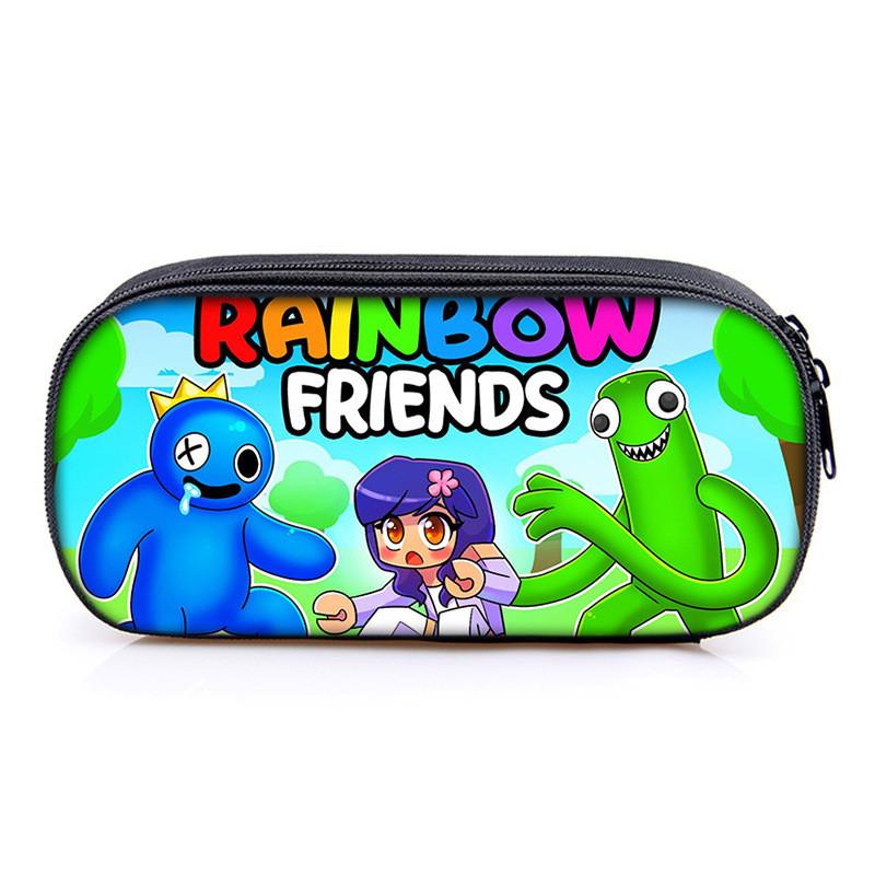 Rainbow Friends Pencil Case With Polyester Material For School Kids Gift Storage Organizer