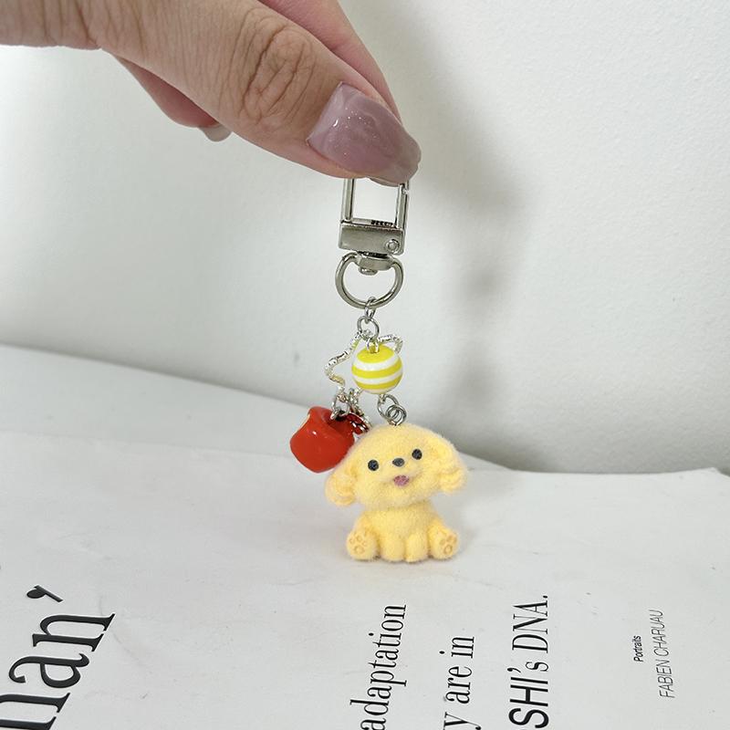 

Kawaii Flocking Animal Phone Lanyard Cartoon Puppy Koala Keychain Creative Cute Keyring Bag Подвеска Для Пары Подарки A8
