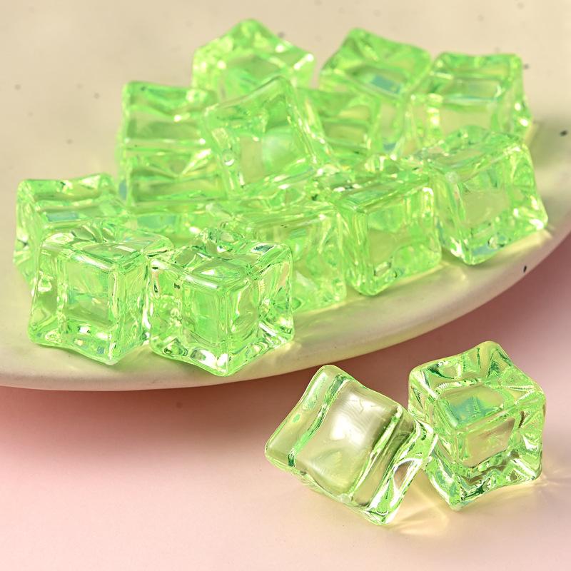 Luminous Acrylic Resin Ice Cube Castle: DIY Jewelry & Food Play Accessory, 18mm Crystal