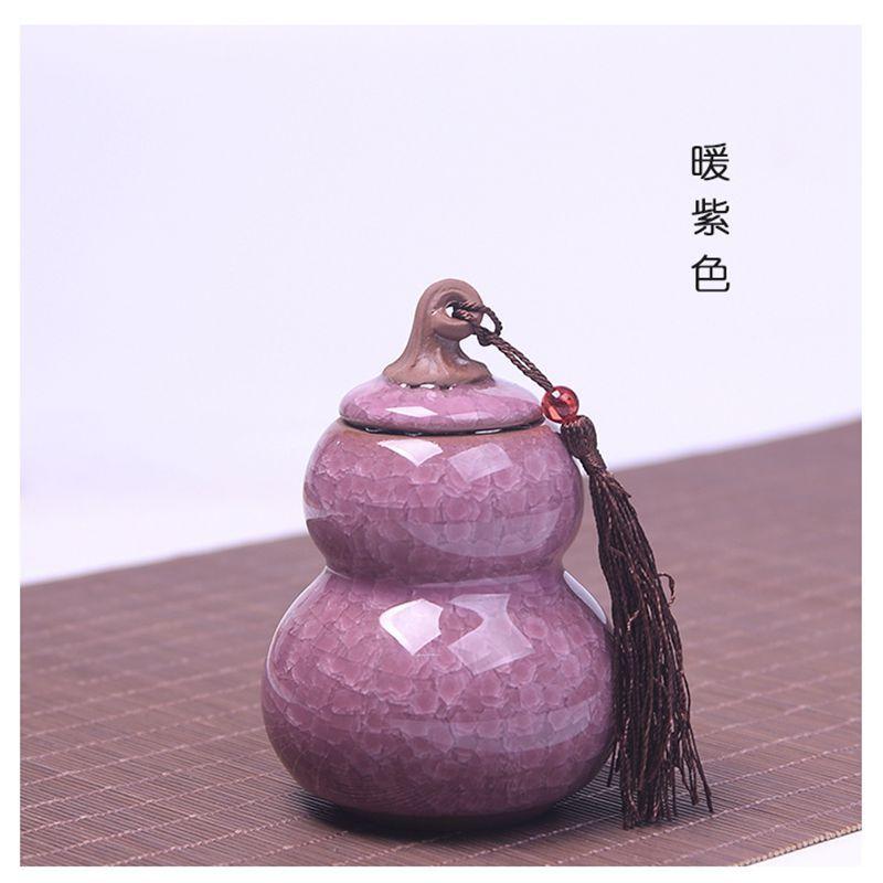 Ice Cracked Ceramic Tea Cans Tea Bag Storage Box Storage Cans with Lid Copper Buckle Tea Sets Home Decoration Accessories