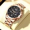 LIGE Business Watches Mens Top Brand Luxury Quartz Wristwatch 3Bar Waterproof Chronograph Luminous Watch for Gentleman Gift+Box
