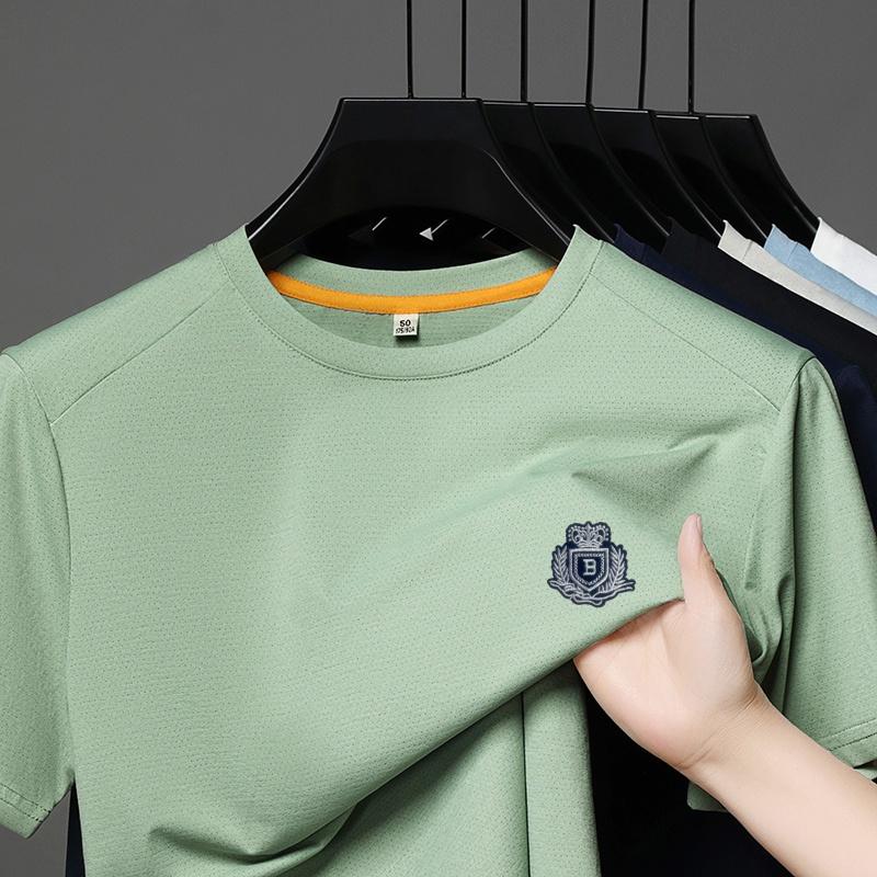 Men's O-Neck Short Sleeve T-Shirt Summer Arrival Exquisite Badge Print Fashion Leisure Commute Trend Men's Wear