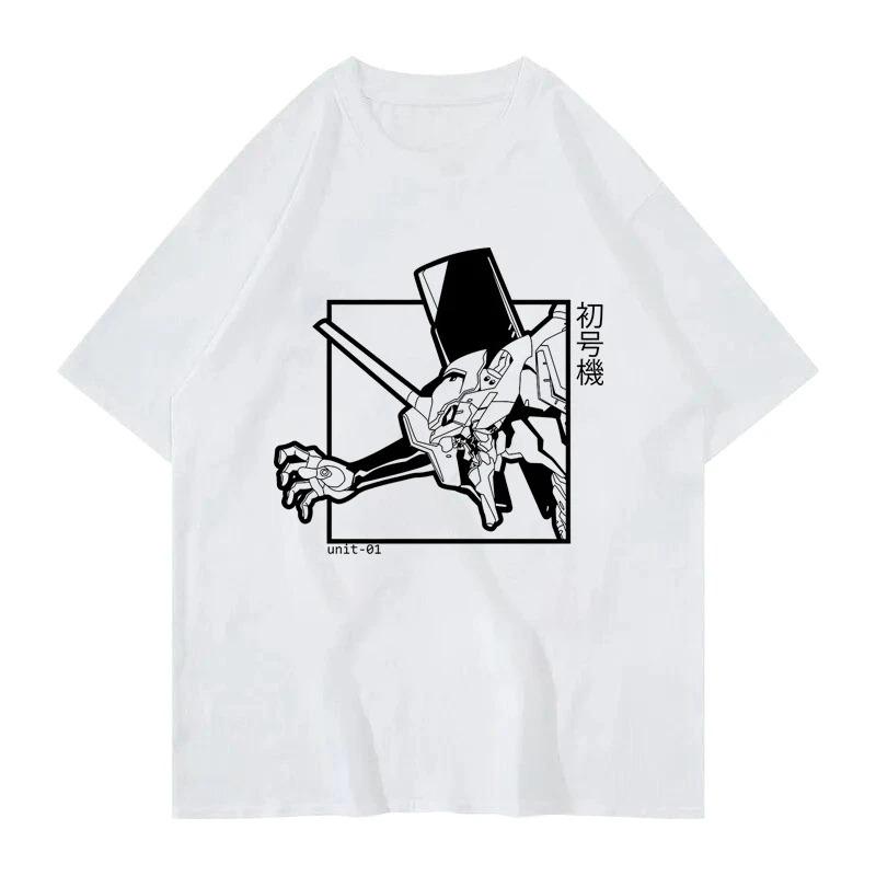 Neon Genesis Evangelion (EVA) Shinji & Asuka Manga Panel Line Art Vintage Oversized Black T-Shirt | Mecha Anime Fan Unisex Streetwear Tee