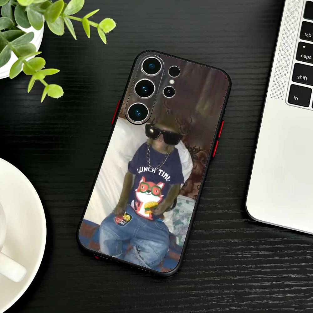 Cute Funny Monkey Phone Case For Samsung S26,S25,S24,S23,S22,S21,S20,Plus,Fe,Lite,Others Black Cover
