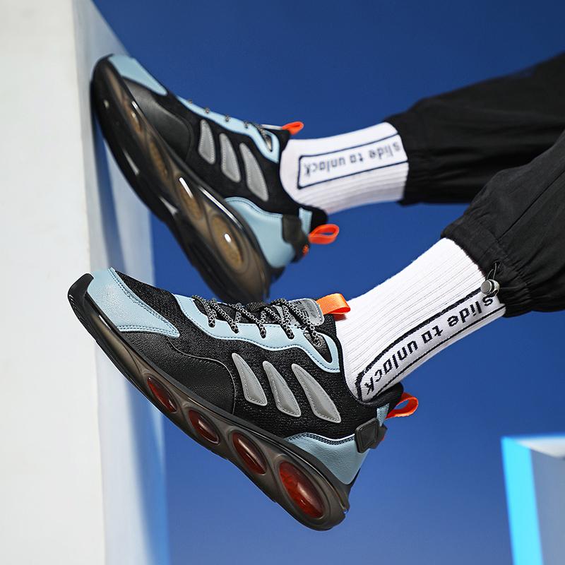 Мужская дышащая спортивная обувь для бега и фитнеса Four Seasons 44 чёрный/темно-зеленого — фото 9