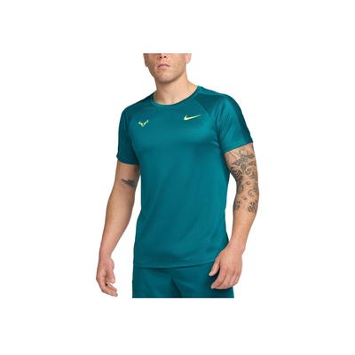 Rafa Challenger Dri-FIT Effen Kleur Logo Print Ronde Hals Pullover Korte Mouw Tennis Shirt Heren Tops Aardeblauw Volt DV2887-381