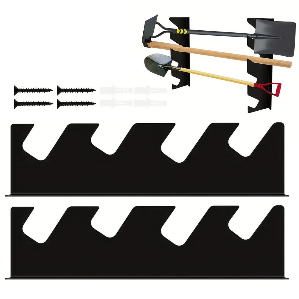 Steel Garage Tool Organizer Wall Mount Garage Tool Storage Racks Garden Tools Supplies Holder For Broom, Shovels And Rakes