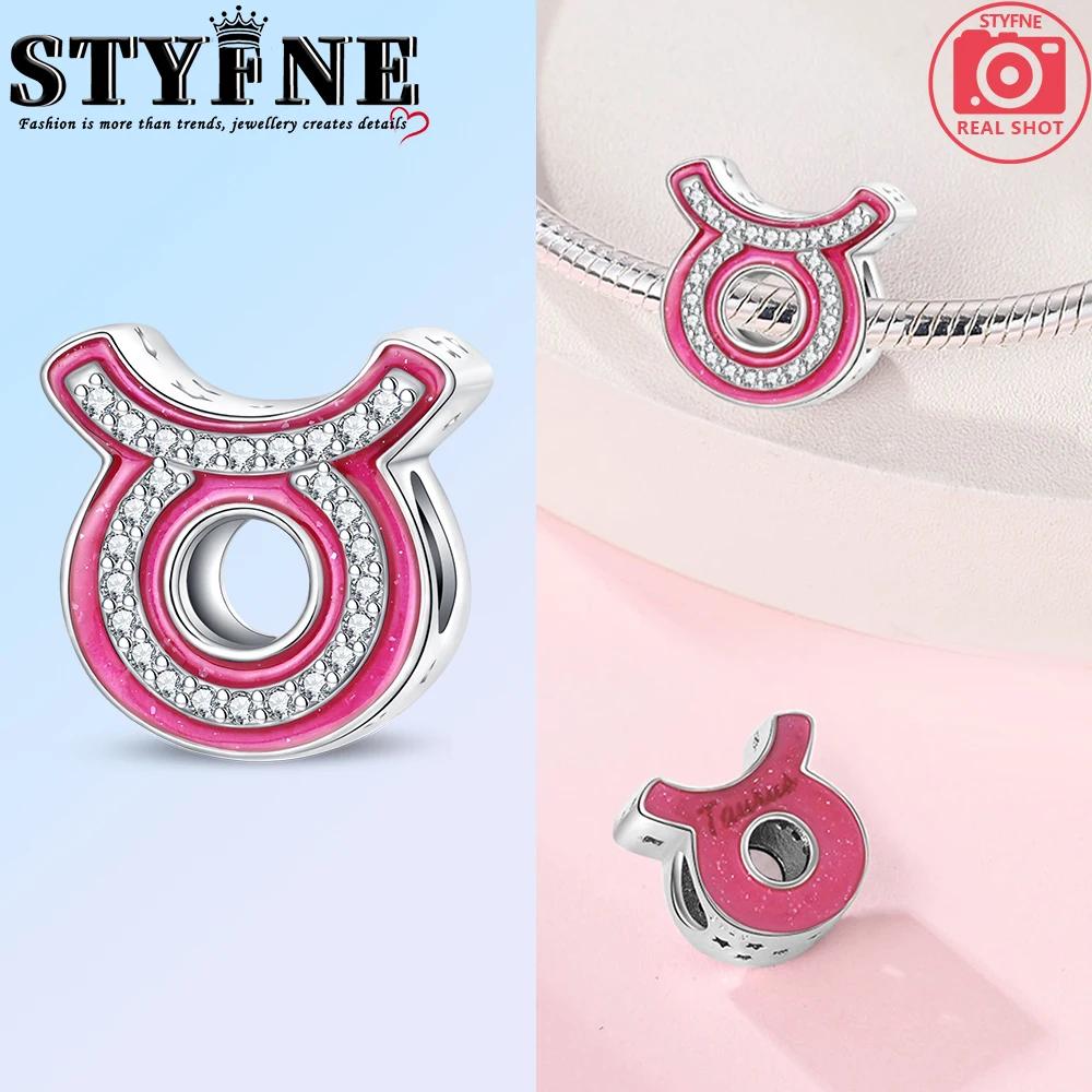 Pink Series Copper Alphabet Charms Beads Cute Letter Fit Original Bracelet Bangle Necklace Diy Jewelry