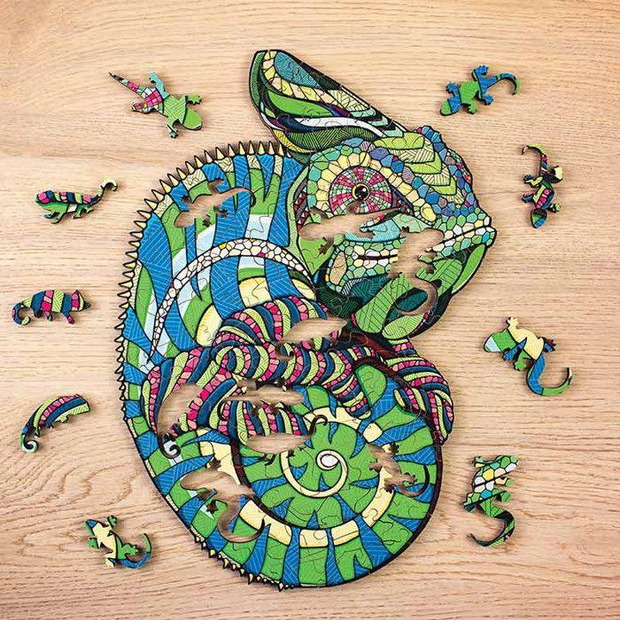 Puzzle en bois - EWA - Caméléon - 111 pièces - Animaux - Mixte