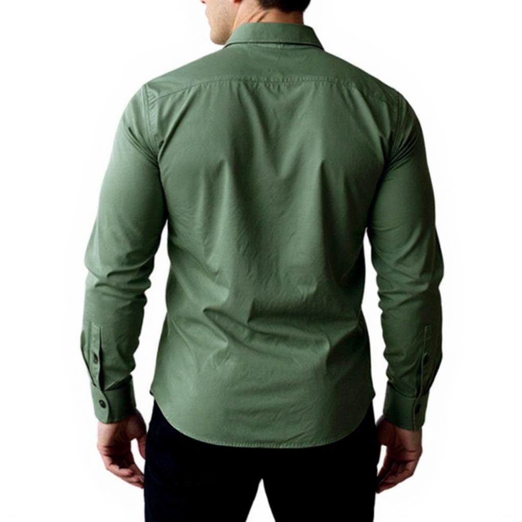 Men's  Sports  Fitness  Business  Leisure  Flip Collar  Long Sleeves  Shirt