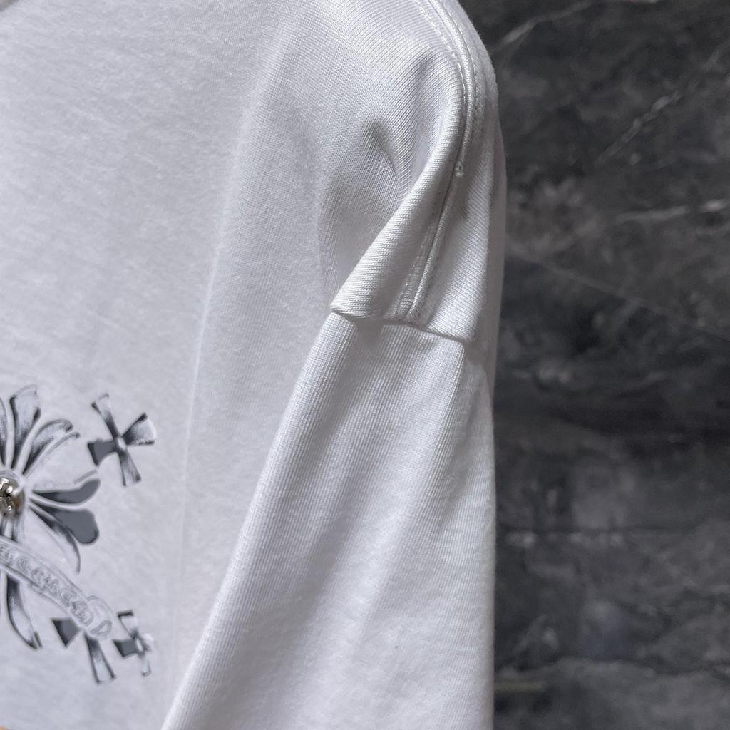 8931 CHROME HEARTS 2026 Summer New High Quality Cotton Round Neck Loose Large Size Men's and Women's T-shirt Couple T-shirt